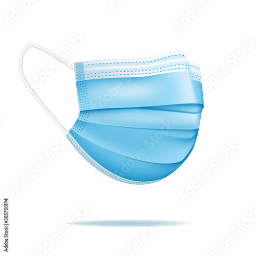 Medical protective mask, isolated on white.