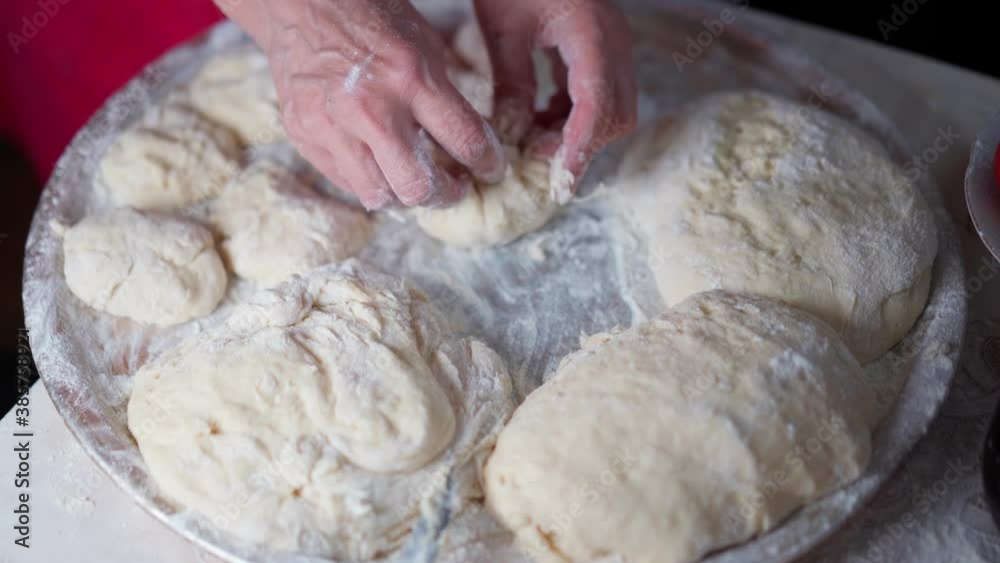 Making flour dough, for baking Making flour dough, for baking