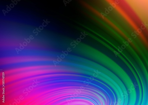 Dark Multicolor  Rainbow vector abstract blurred template.