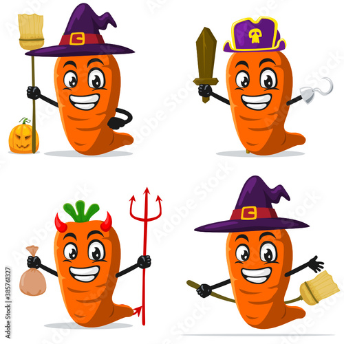vector illustration of carrot mascot or character