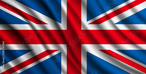 British flag, United Kingdom Flag Vector Closeup Illustration 