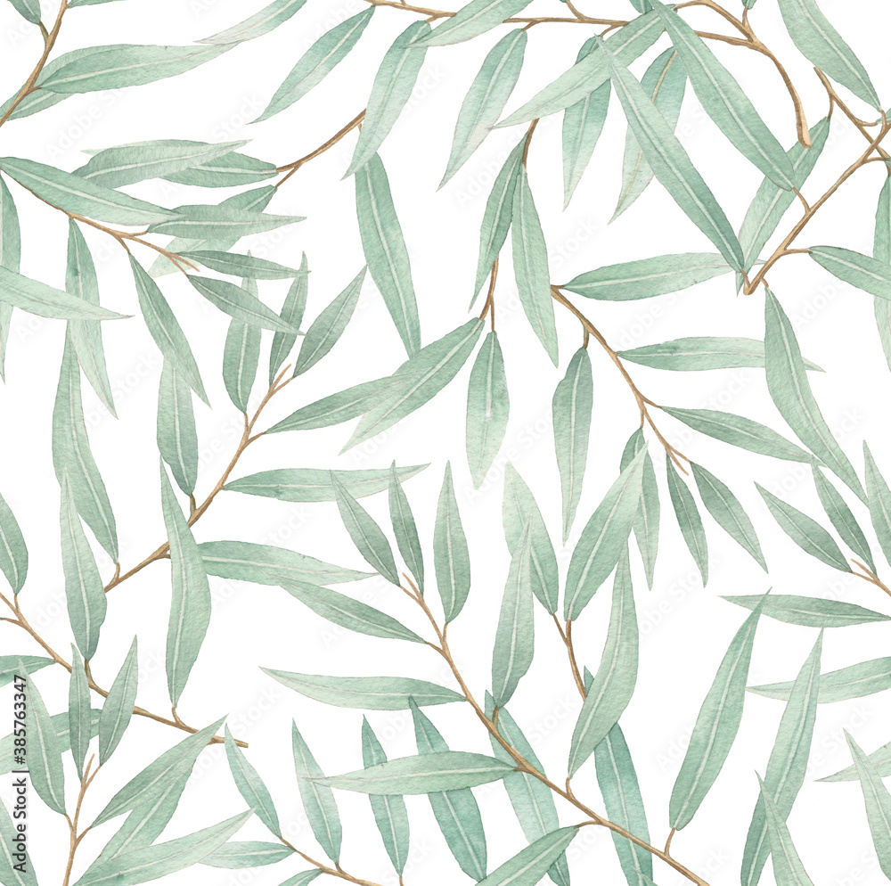 Seamless pattern with willow. Seamless pattern with willow.