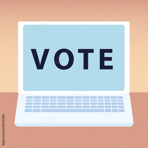 election day, online voting laptop template