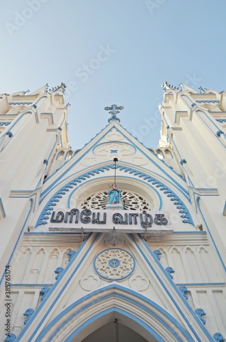 Exterior of St. Mary's Cathedral Church Madurai, Tamil Nadu