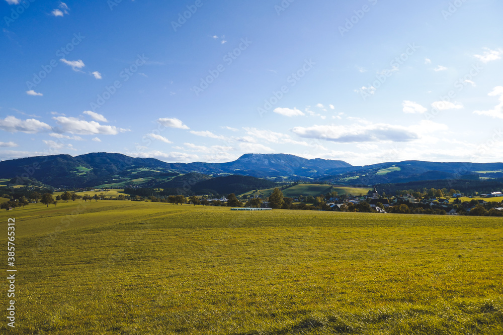 Beautiful mountainous autumn or summer landscape in Austria.