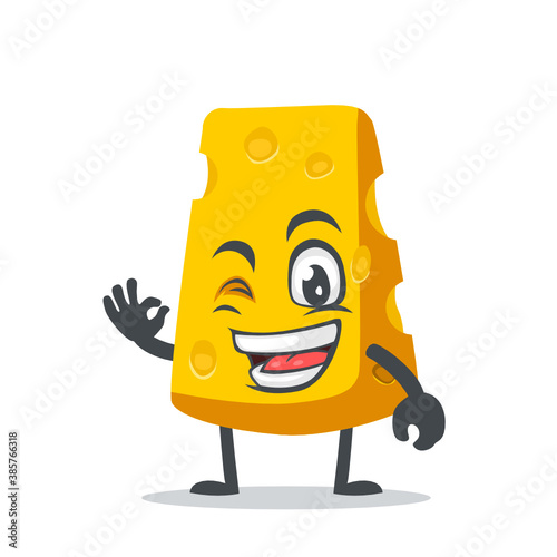 vector illustration of cheese character or mascot