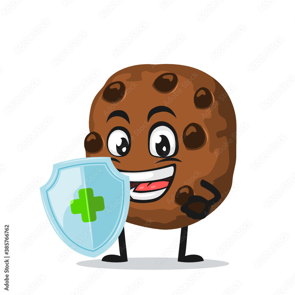 Naklejka premium vector illustration of chocochips mascot or character