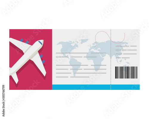 airplane ticket design, travel trip tourism and journey theme Vector illustration