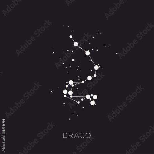 Star constellation zodiac draco vector