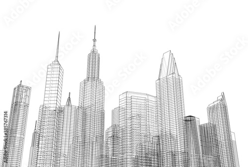 skyscrapers in the city architecture background