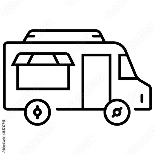 Hand drawn food truck icon