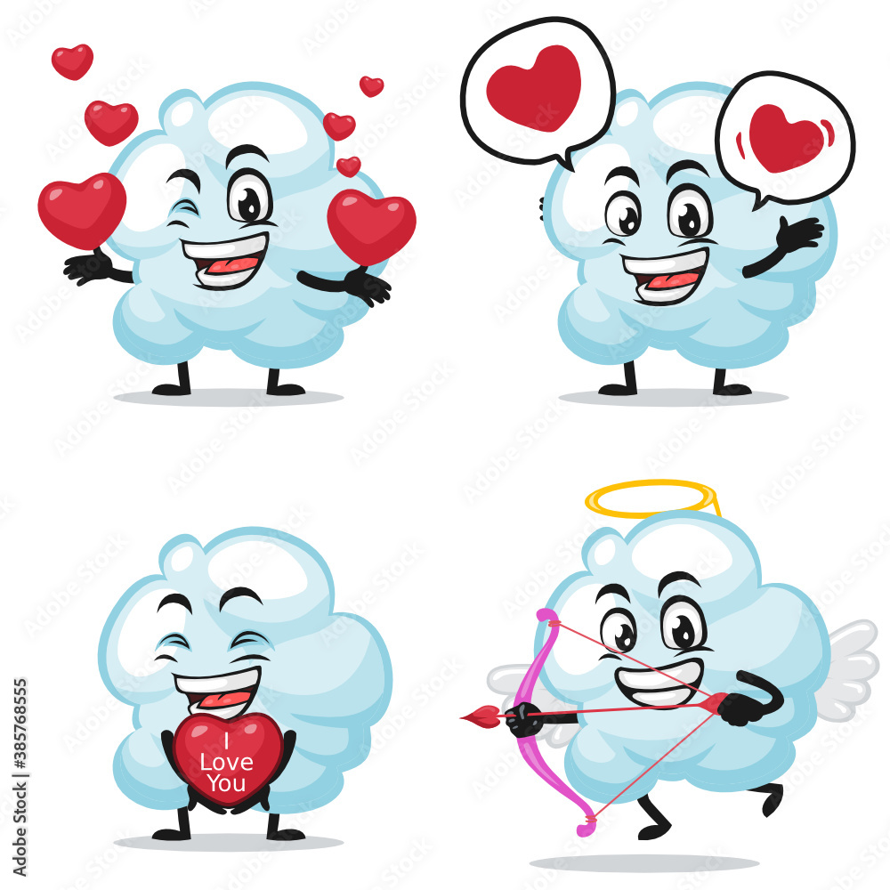 Vector illustration of cloud mascot or character Vector illustration of cloud mascot or character