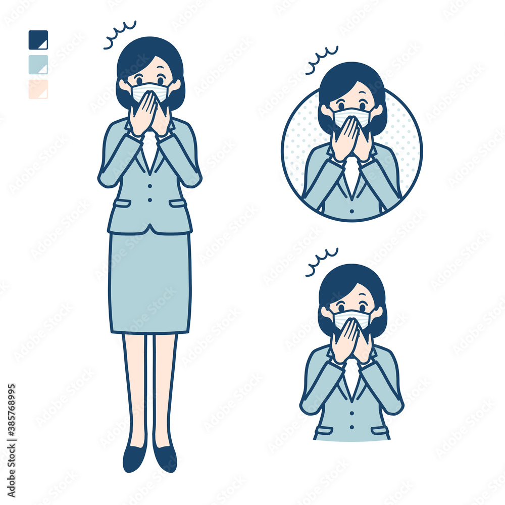 simple suit business woman mask_Accident simple suit business woman mask_Accident