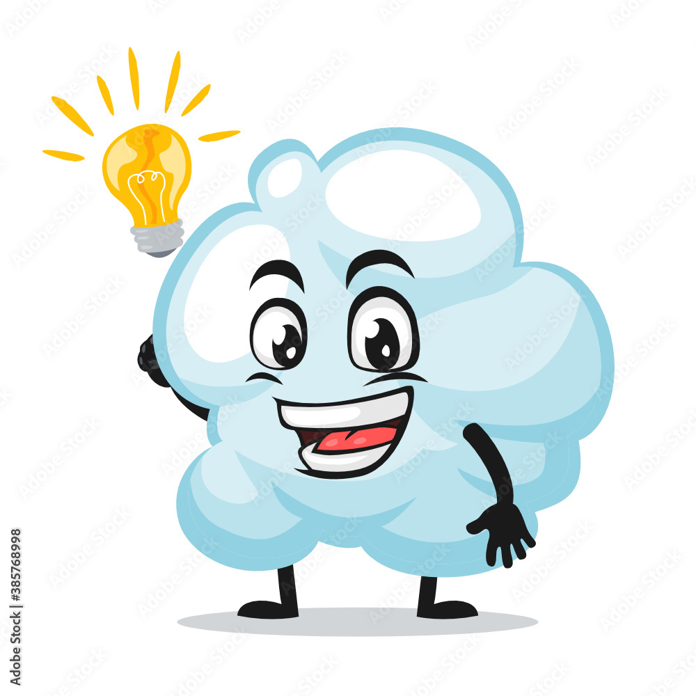 Vector illustration of cloud mascot or character Vector illustration of cloud mascot or character
