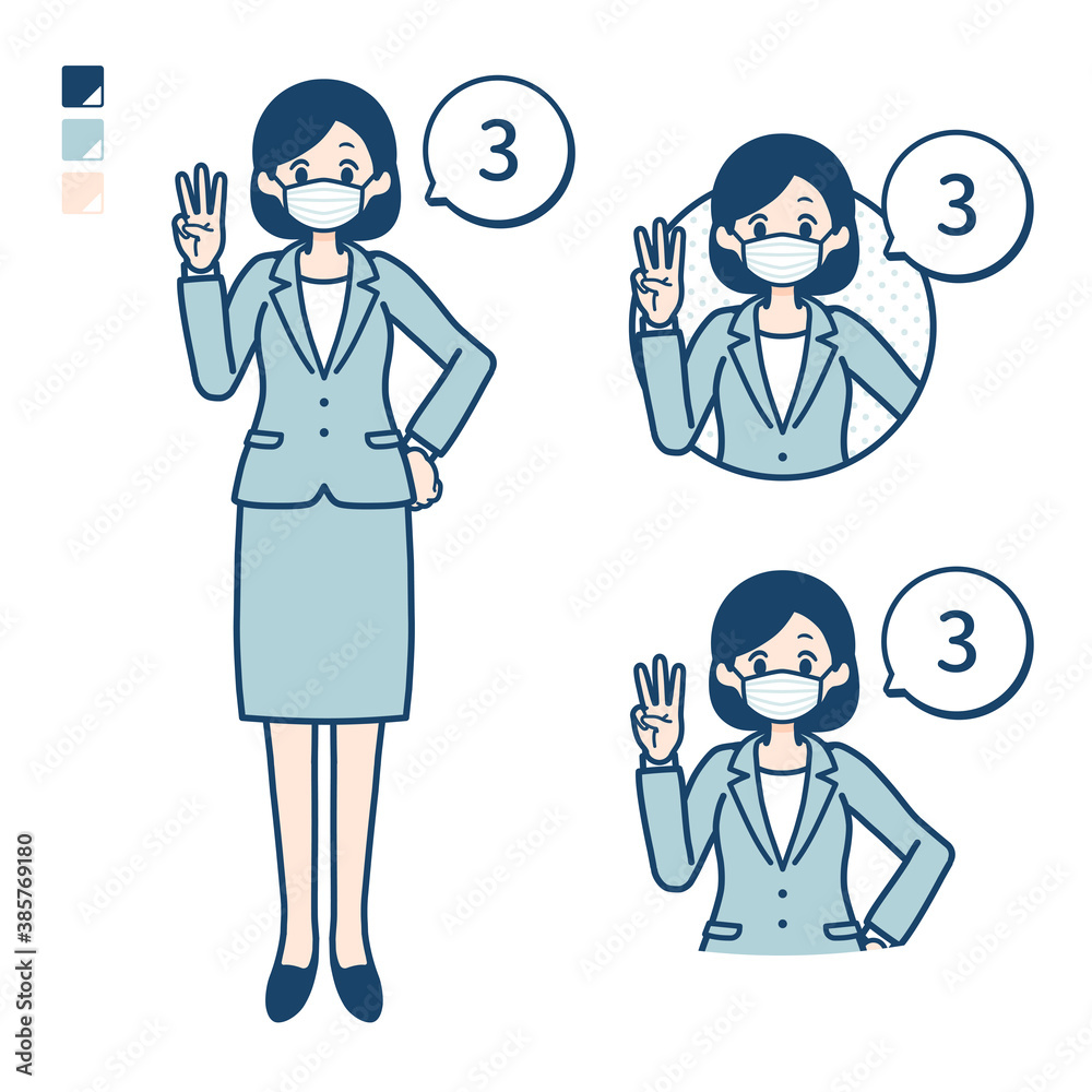 simple suit business woman mask_Counting-as-3 simple suit business woman mask_Counting-as-3