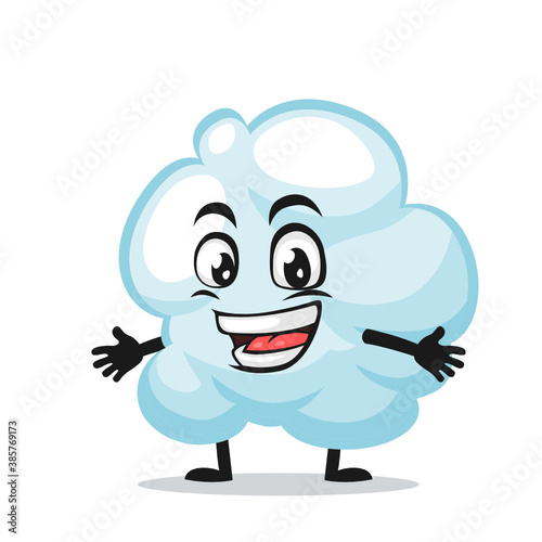 Vector illustration of cloud mascot or character
