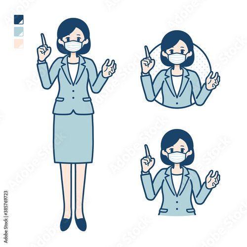 simple suit business woman mask_speaking
