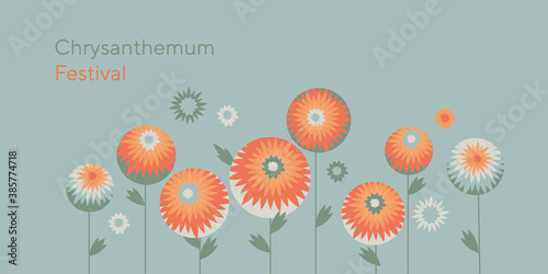 Orange autumn modern flowers