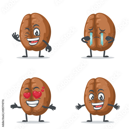 vector illustration of coffee mascot or character