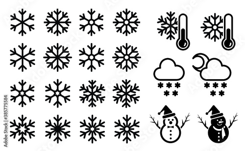 Snowman. World snow day. Falling snow snowflakes background. Snowy landscape, snow flake winter season. Chritmas (xmas) holiday with snowflake, Cold weather. Snowfall sky sign. Freeze, frost.