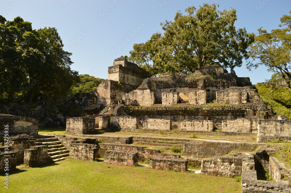 The old ruins of the Mayan town of Tikal in Guatemala, Central America