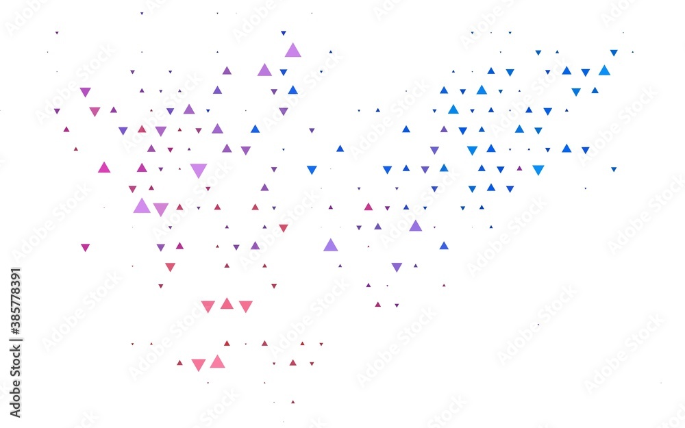 Naklejka premium Light Blue, Red vector background with triangles.