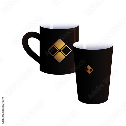 mug and glass with corporate branding image