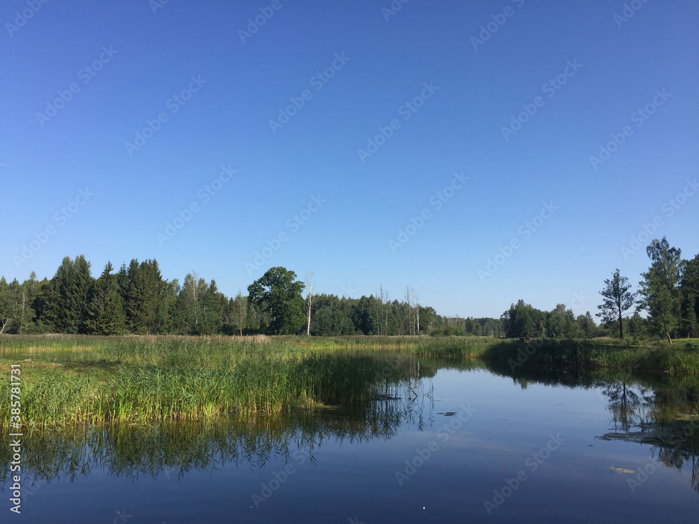 Fototapeta premium Kirkilai lakes near Birzai, Lithuania