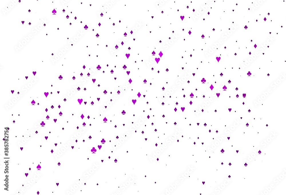 Naklejka premium Light Purple vector texture with playing cards.
