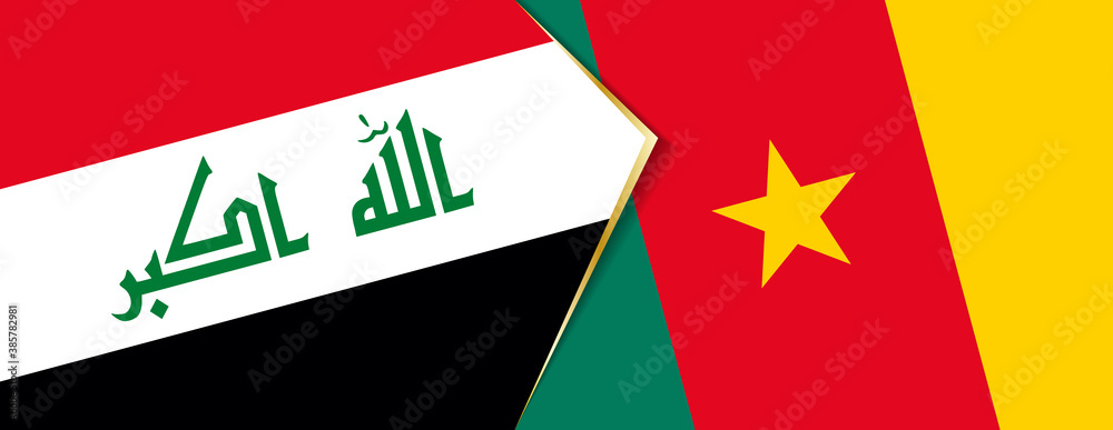 Iraq and Cameroon flags, two vector flags. Iraq and Cameroon flags, two vector flags.