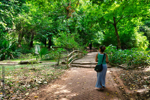 people enjoying a walk in Carlos Thays park, Buenos Aires city photo