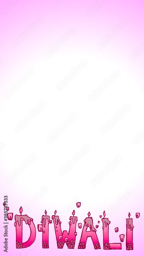 Pink phone wallpaper of candle shaped letters, spelling out ‘Diwali’ with lanterns Pink phone wallpaper of candle shaped letters, spelling out ‘Diwali’ with lanterns