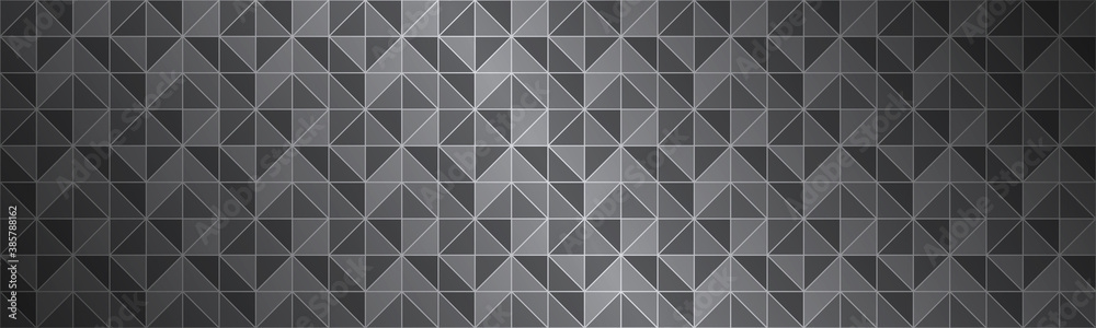Abstract black and grey header composed of triangles with different transparency. Modern vector banner. Metallic look background Abstract black and grey header composed of triangles with different transparency. Modern vector banner. Metallic look background