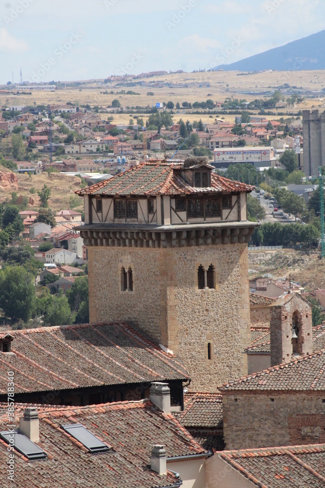 Torre Medieval en la ciudad española de Segovia