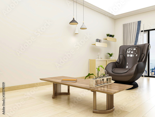 There are sofa, table and other facilities in the modern and tidy living room © 雨菡 李