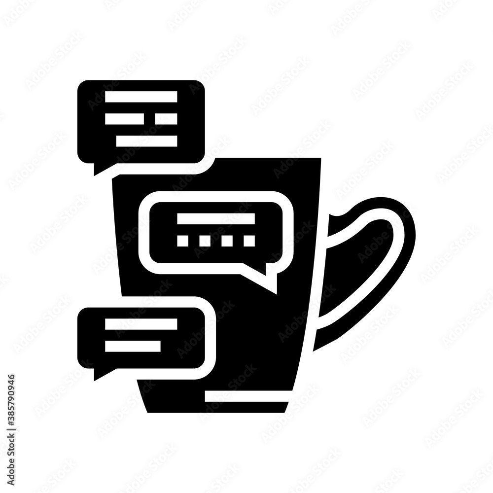 coffee break communication glyph icon vector. coffee break communication sign. isolated contour symbol black illustration coffee break communication glyph icon vector. coffee break communication sign. isolated contour symbol black illustration