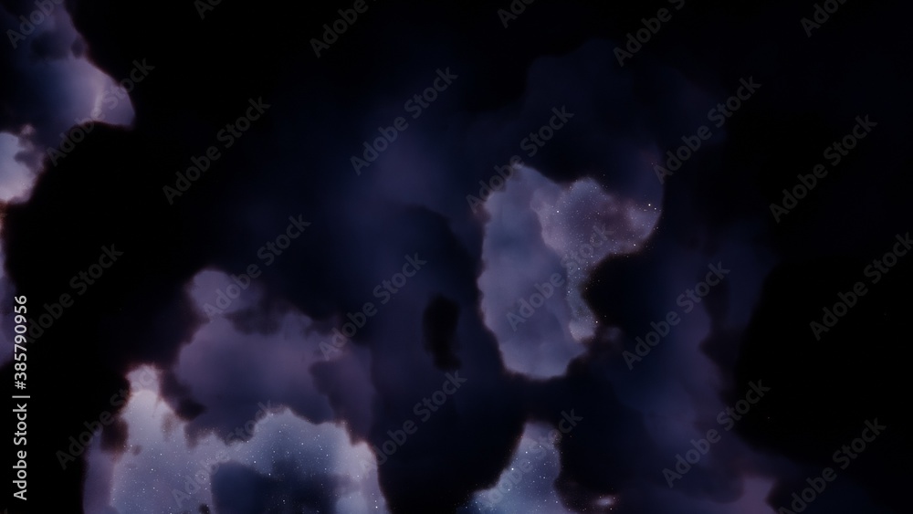 Naklejka premium Deep space beauty, nebula and stars in deep space, glowing mysterious universe 3D Render