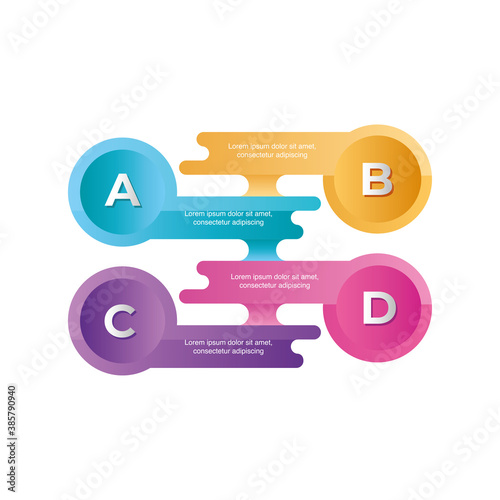 infographic label design template with icons and 4 steps