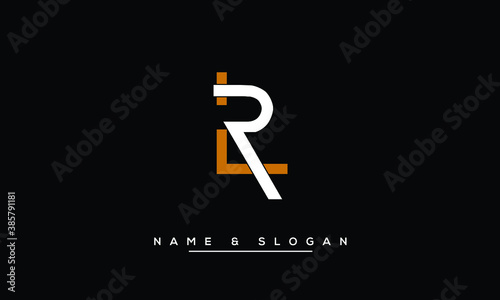 Cuadro en lienzo RL, LR, R, L  Abstract Letters Logo Monogram