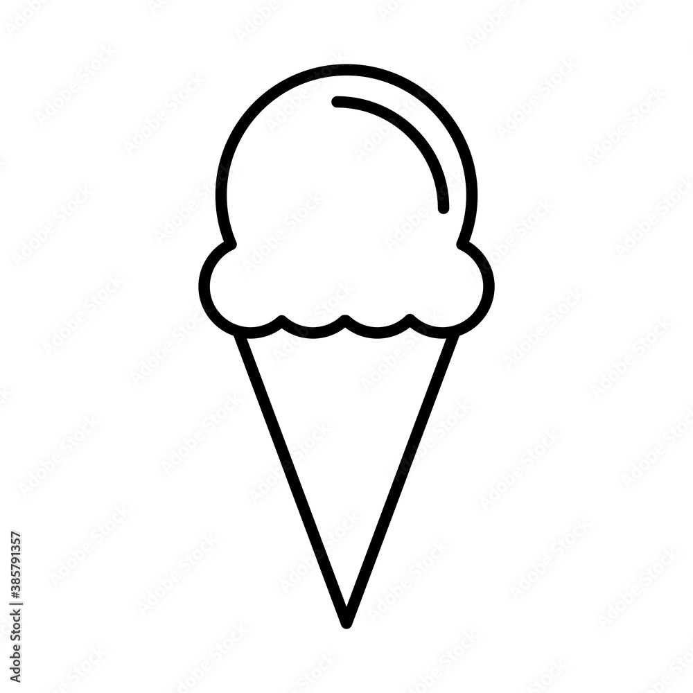 Sweet ice cream cone sticker and line style icon design, dessert delicious sugar snack and tasty theme Vector illustration Sweet ice cream cone sticker and line style icon design, dessert delicious sugar snack and tasty theme Vector illustration