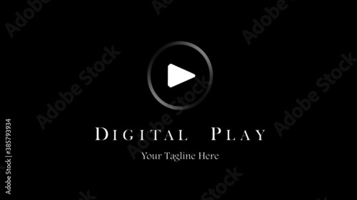 Digital media play logo vector design for digital media companies, corporations and businesses