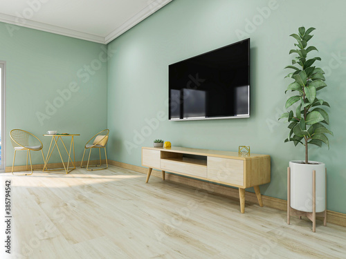 The modern and tidy living room has sofa, living room and other decorations