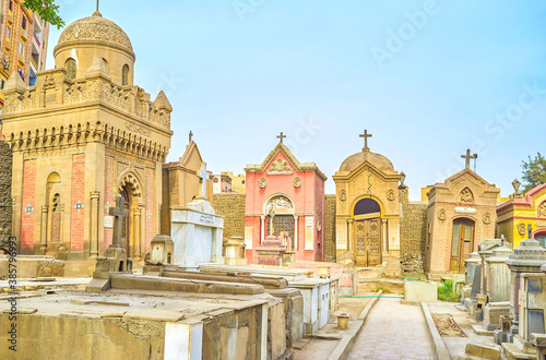 The medieval christian cemetery in Cairo, Egypt photo