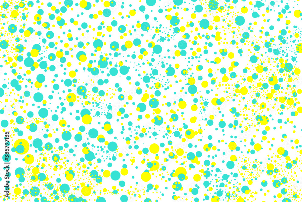 Dotted blue and yellow pattern background. Simple geometric circles design template, irregular repeat dots decorative backdrop for wallpaper, banner, poster or brochure Dotted blue and yellow pattern background. Simple geometric circles design template, irregular repeat dots decorative backdrop for wallpaper, banner, poster or brochure