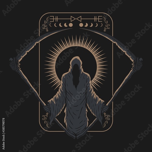 Reaper vintage Lighting vector illustration