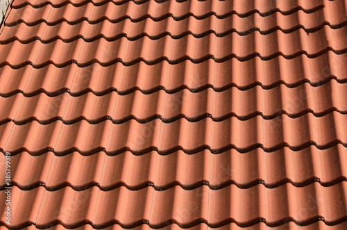 Brown tile roof texture background