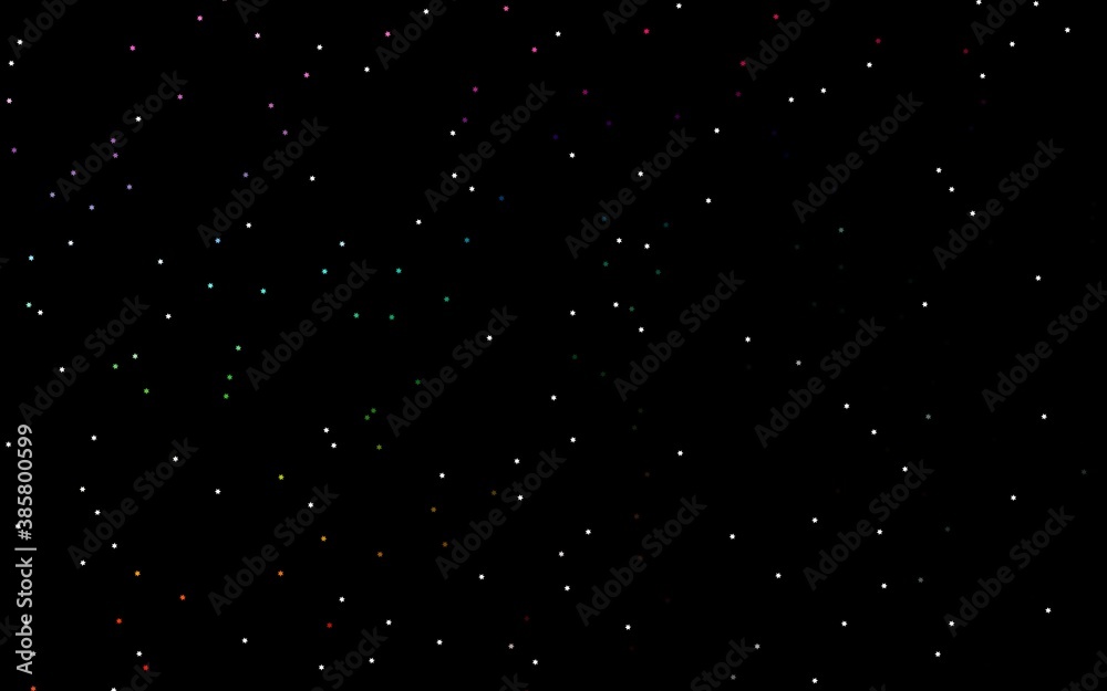 Dark Multicolor, Rainbow vector template with sky stars.
