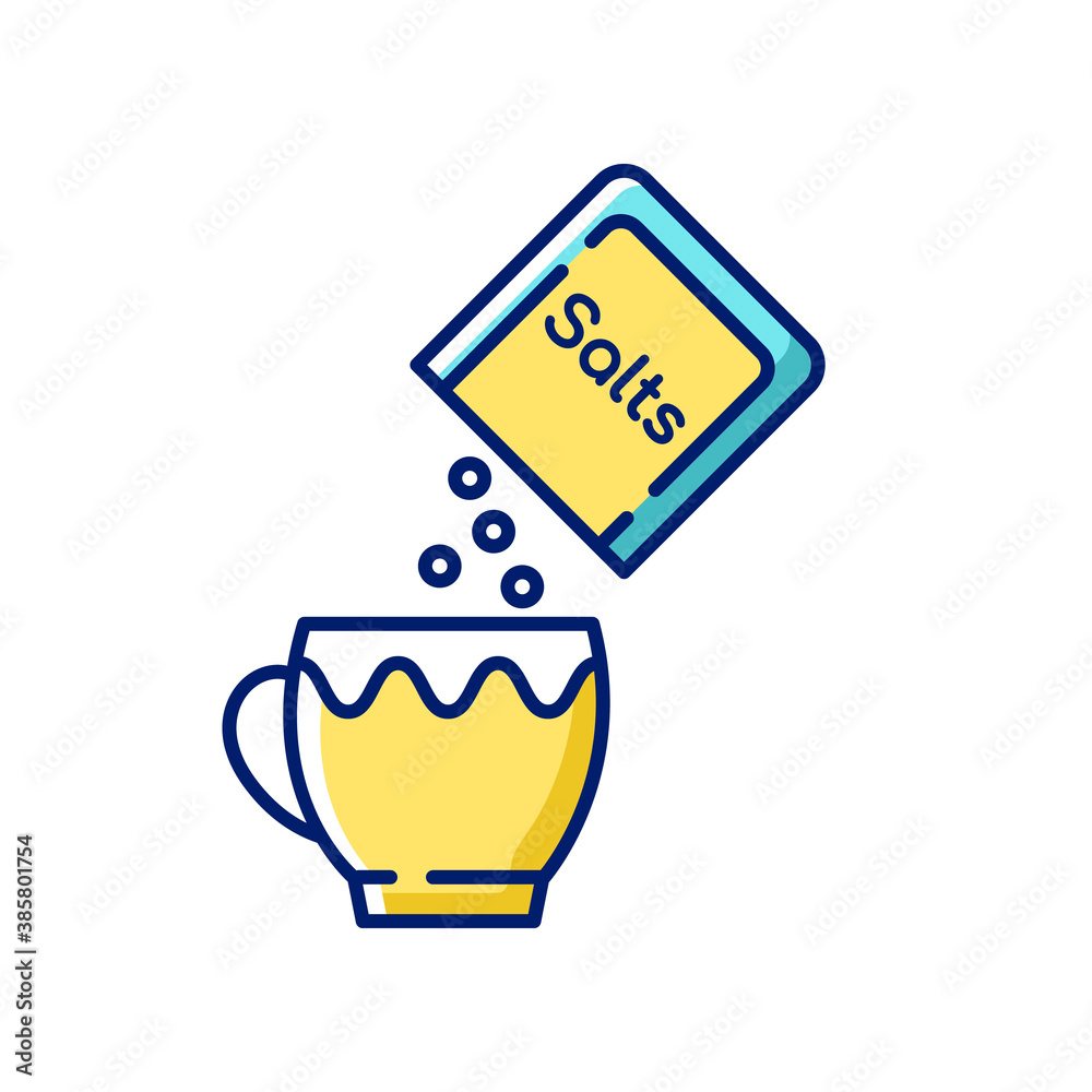 Oral rehydration salts RGB color icon. Medical salts for diarrhea