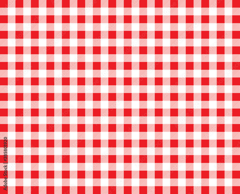 red and white checked tablecloth
