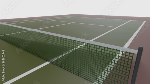 3d illustration of tennis field  cort for sport